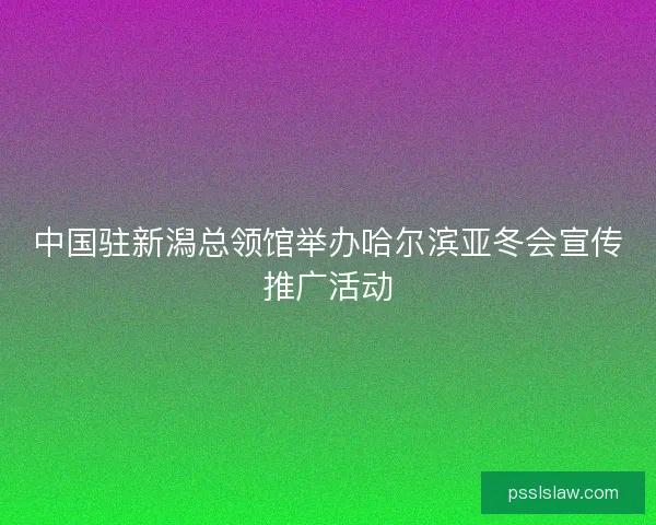 中国驻新潟总领馆举办哈尔滨亚冬会宣传推广活动